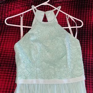 David’s Bridal Mint Green Bridesmaid Dress.